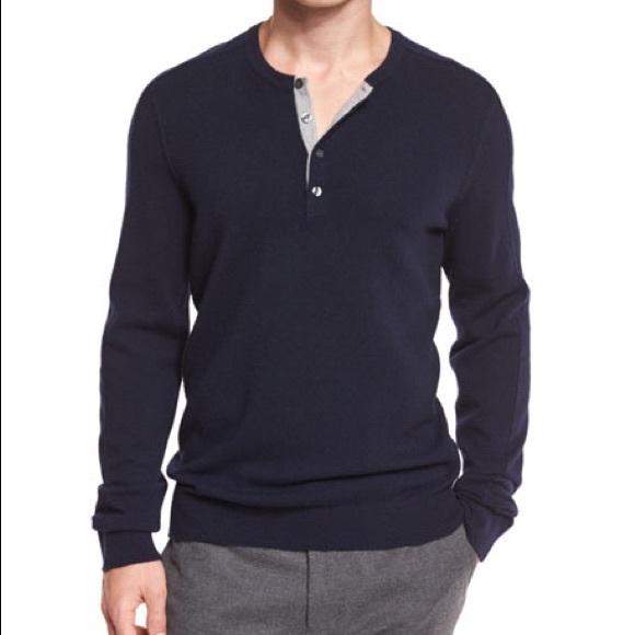 Vince Other - HP🎉 Vince Navy Cashmere Henley Sweater NWT